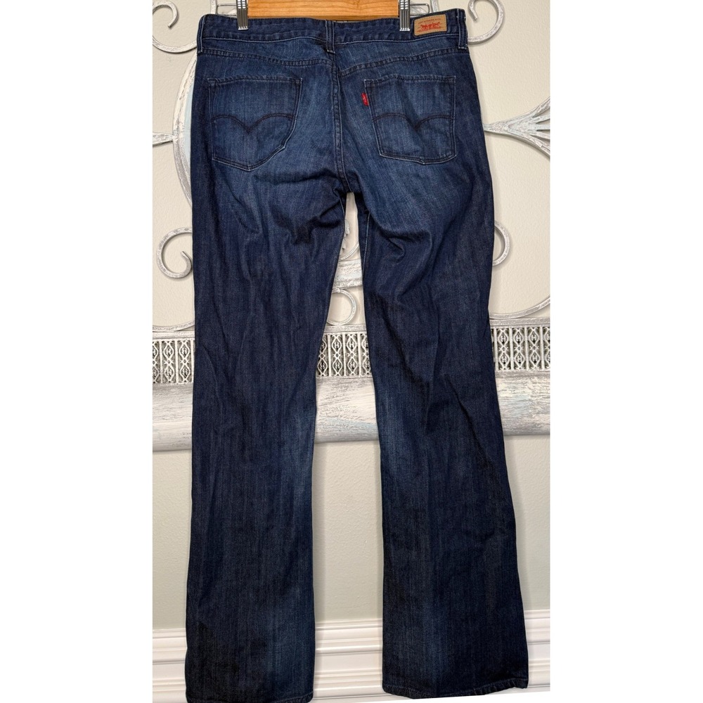 Levis 553 Mid Rise Bootcut Jeans Dark Wash Indigo Blue Stretch Denim Womens 12 - Picture 4 of 8